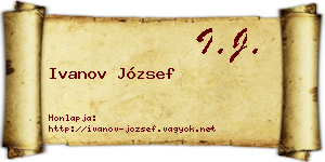 Ivanov József névjegykártya