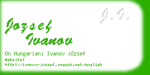 jozsef ivanov business card